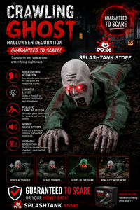 Crawling Ghost Halloween Prop – Voice Activated, Realistic Crawling Scare